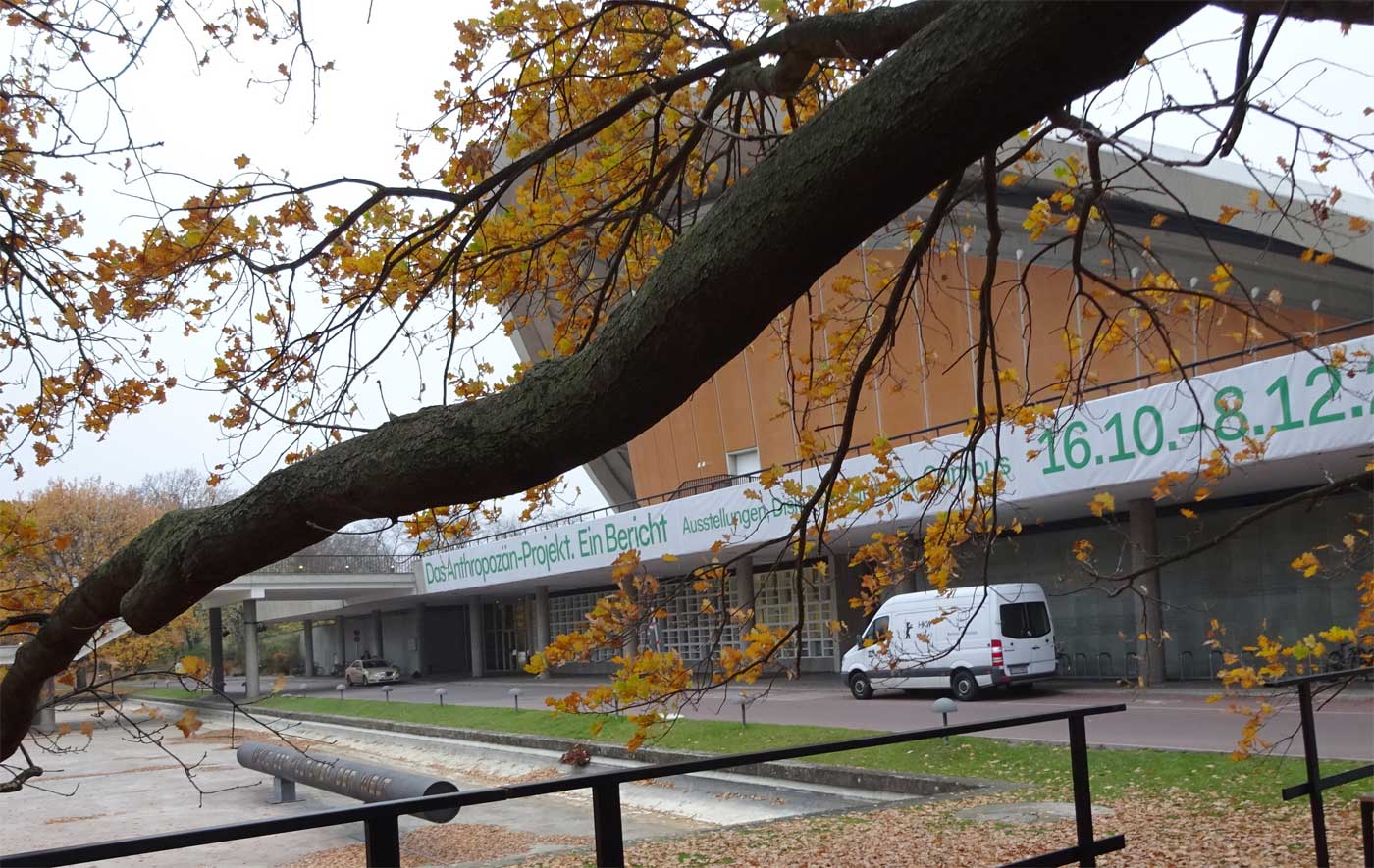 View of HKW from Natalie Jeremijenko's Tree Office November 2014, First Anthropocene Campus (Photo Libby Robin)